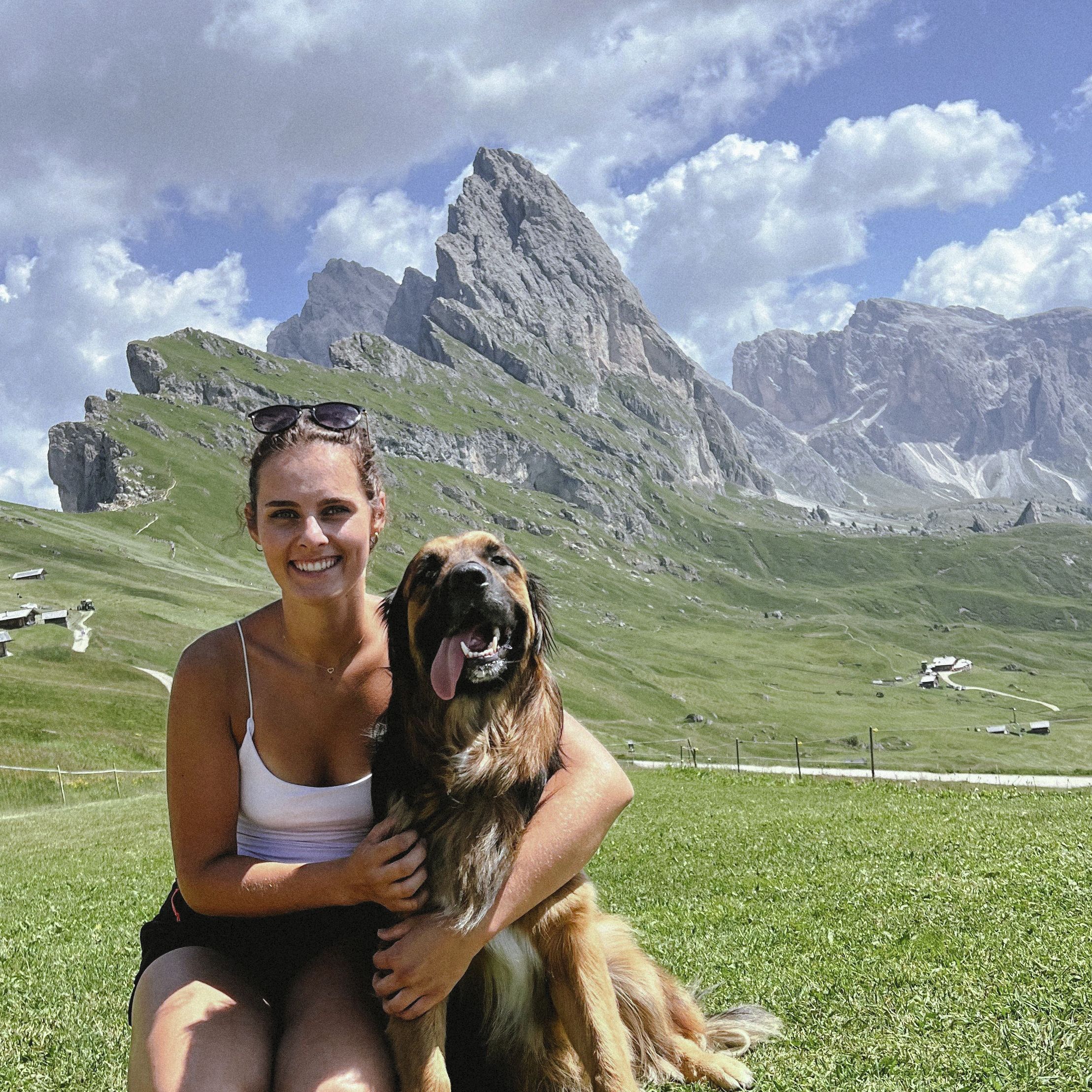 Your host with her dog in the mountains